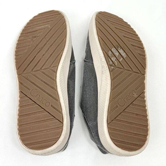 Chaco Ojai 3Eye Black Gray Slip On Canvas Fold Heel Deck Loafer - Picture 12 of 14